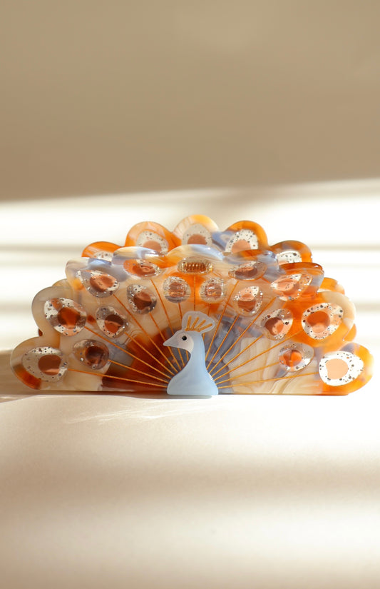 Barrette paon RoyalPeacockCollection 3e édition【Amber Mist】