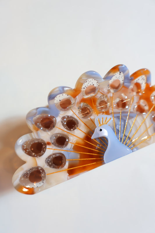Barrette paon RoyalPeacockCollection 3e édition【Amber Mist】