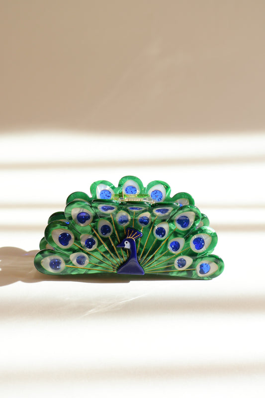 予約販売 孔雀のヘアクリップ 鳥のヘアクリップ