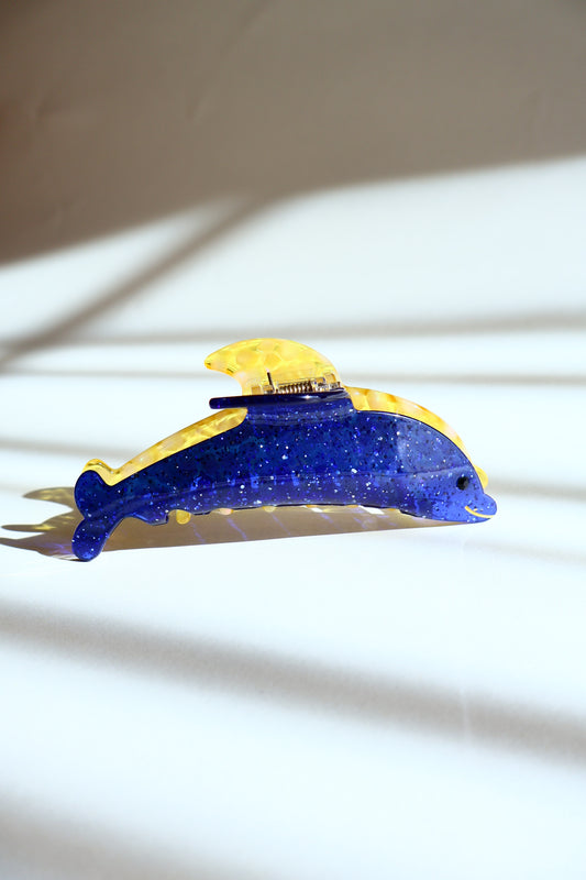 イルカのヘアクリップ バイカラー海の生き物