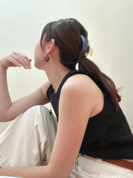 イルカのヘアクリップ バイカラー海の生き物