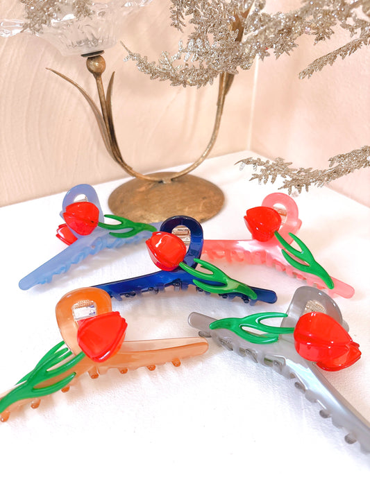 Barrette tulipe bombée