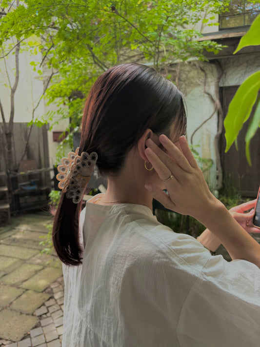 孔雀のヘアクリップ　Royal Peacock Collection 第一弾　スモーキークォーツ 鳥のヘアクリップ