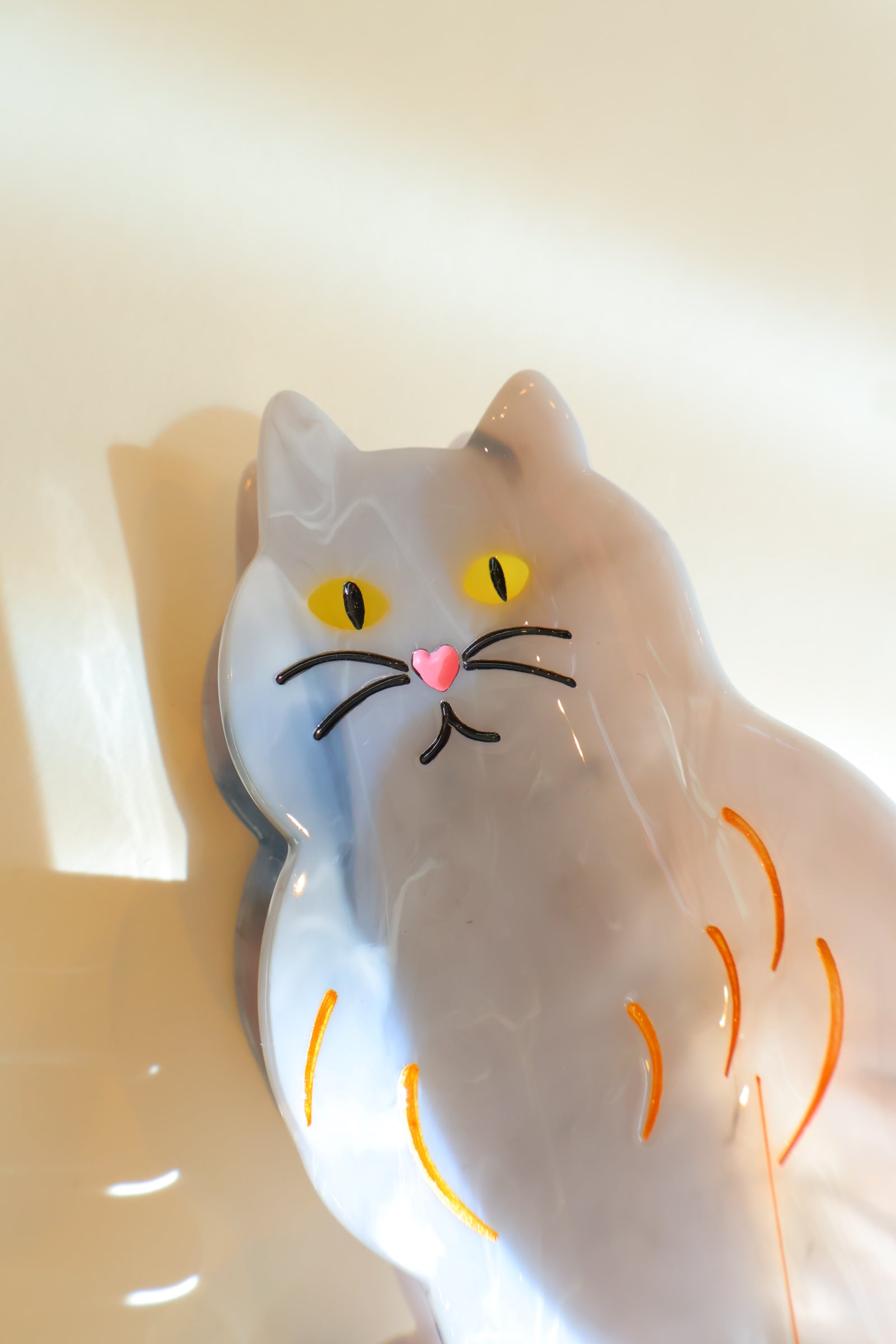 グレーの猫のヘアヘアクリップを販売 動物のヘアクリップ、ヘア