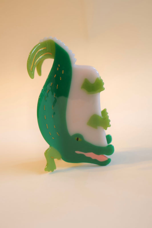 ワニのヘアクリップ 水の生き物